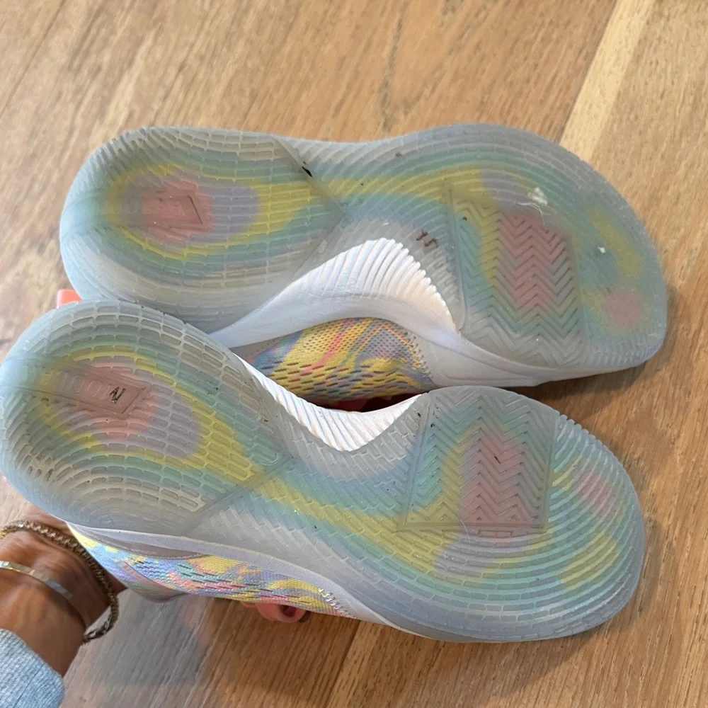 Women's Pastel Multicolor Athletic Sneakers with Pink Laces